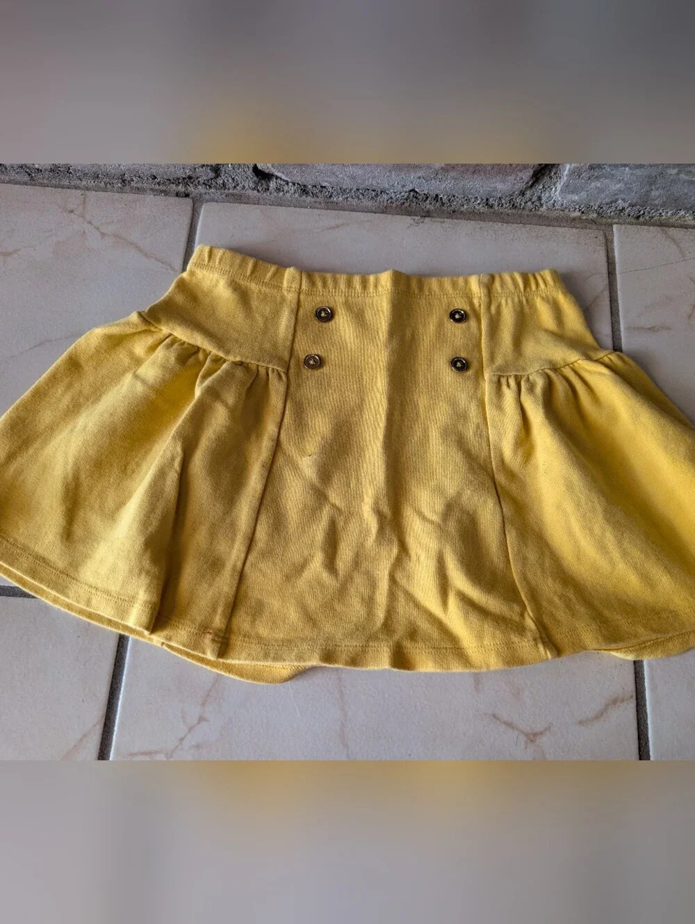 Gymboree Yellow Casual Button-Front Flared Skirt